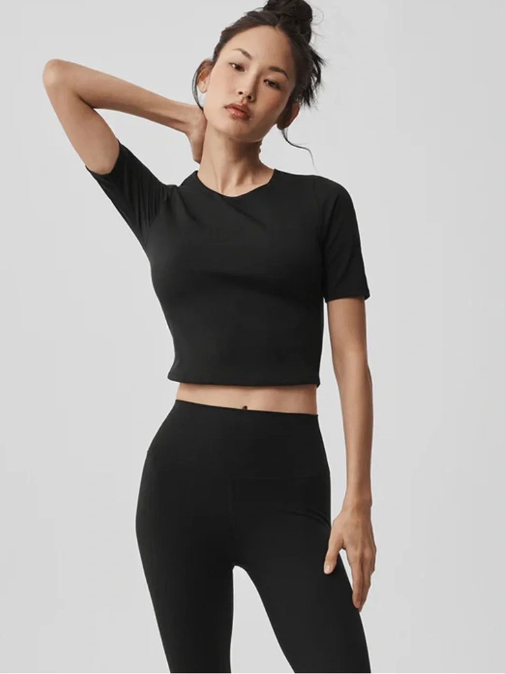 NWT ALO Softsculpt Precision Half Sleeve Tee, Black, size M